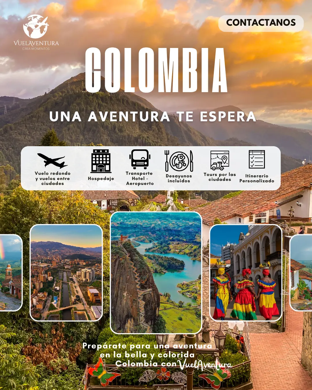 Colombia — paquete con vuelos, hospedaje, tours e itinerario personalizado