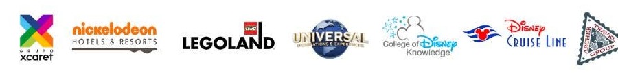 Certificaciones: Xcaret, Nickelodeon Hotels & Resorts, Legoland, Universal, College of Disney Knowledge, Disney Cruise Line y Palace Resorts